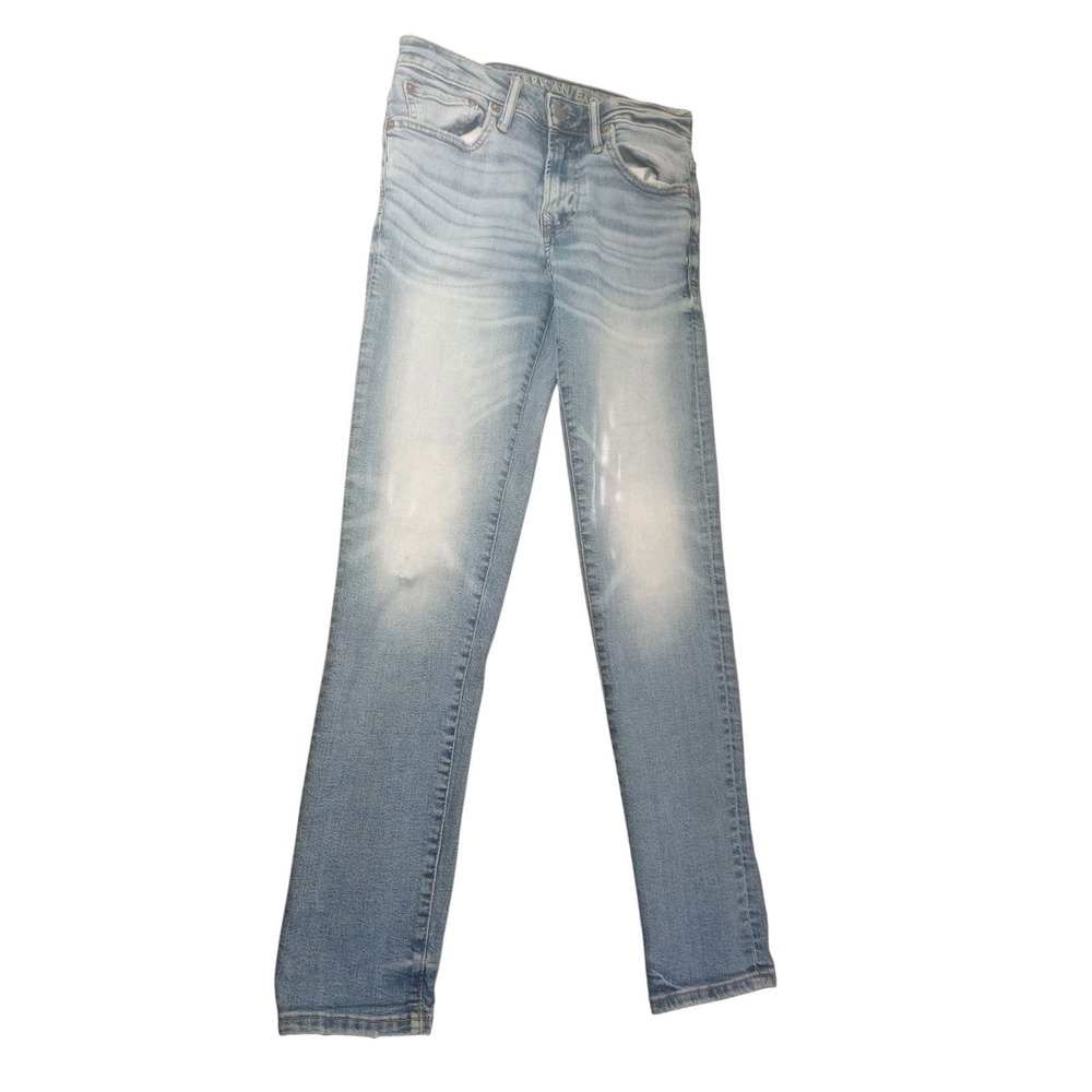 American Eagle Airflex + Skinny Jeans Men's 29 X 30 Blue Denim Cotton Distressed